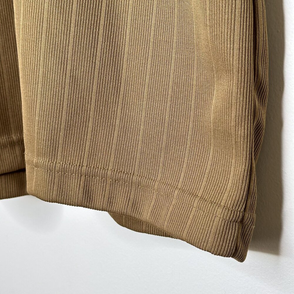 Linea Uomo Vintage Made in‎ Italy Men’s V-Neck Shirt Brown Large 100% Nylon - Picture 3 of 5